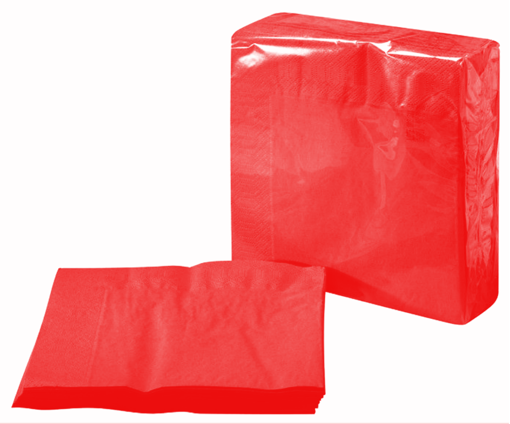 [CP1S23RGPAP] Servetten 2 Plooien 33x33cm ROOD 100st