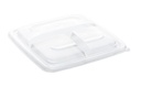 Deksels Doorzichtig PP 3 Compartimenten 226x226x26mm voor Eco Container Bagasse  25st