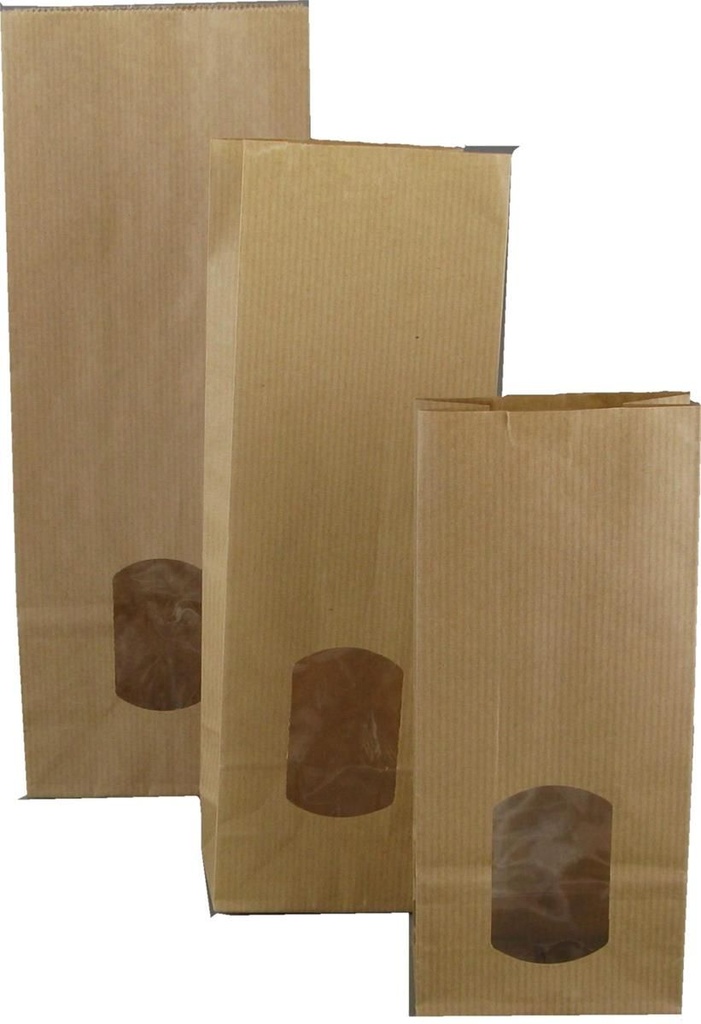 [CPSAKOK2PAP] Sachets Cookies Kraft + Fenêtre 8x5x24cm 1000pcs