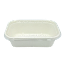 Rechthoekig Bakje in Bagasse 500ml Wit 125st