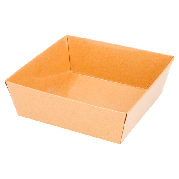 Barquette Kraft Laminé n°1 10,5x10,5x3,5cm 50pcs
