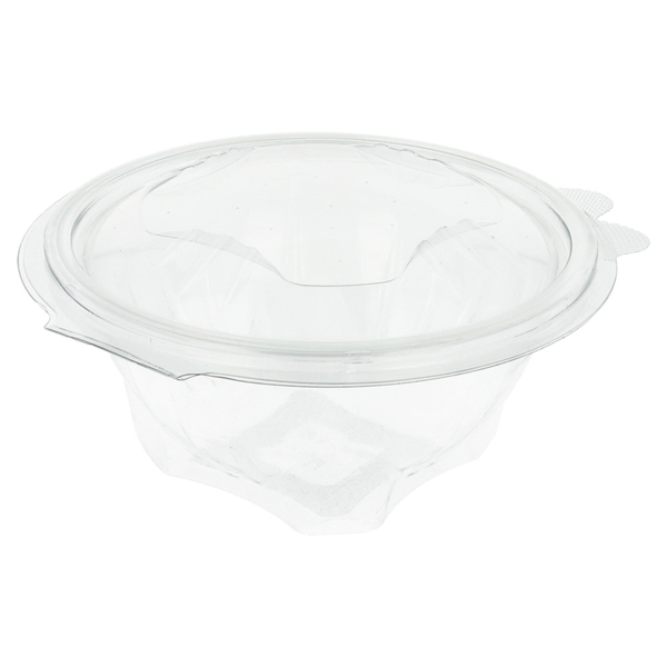 [CPSLR+C500PL] Saladier + Couvercle Charnière Transparent 500ml 75pcs