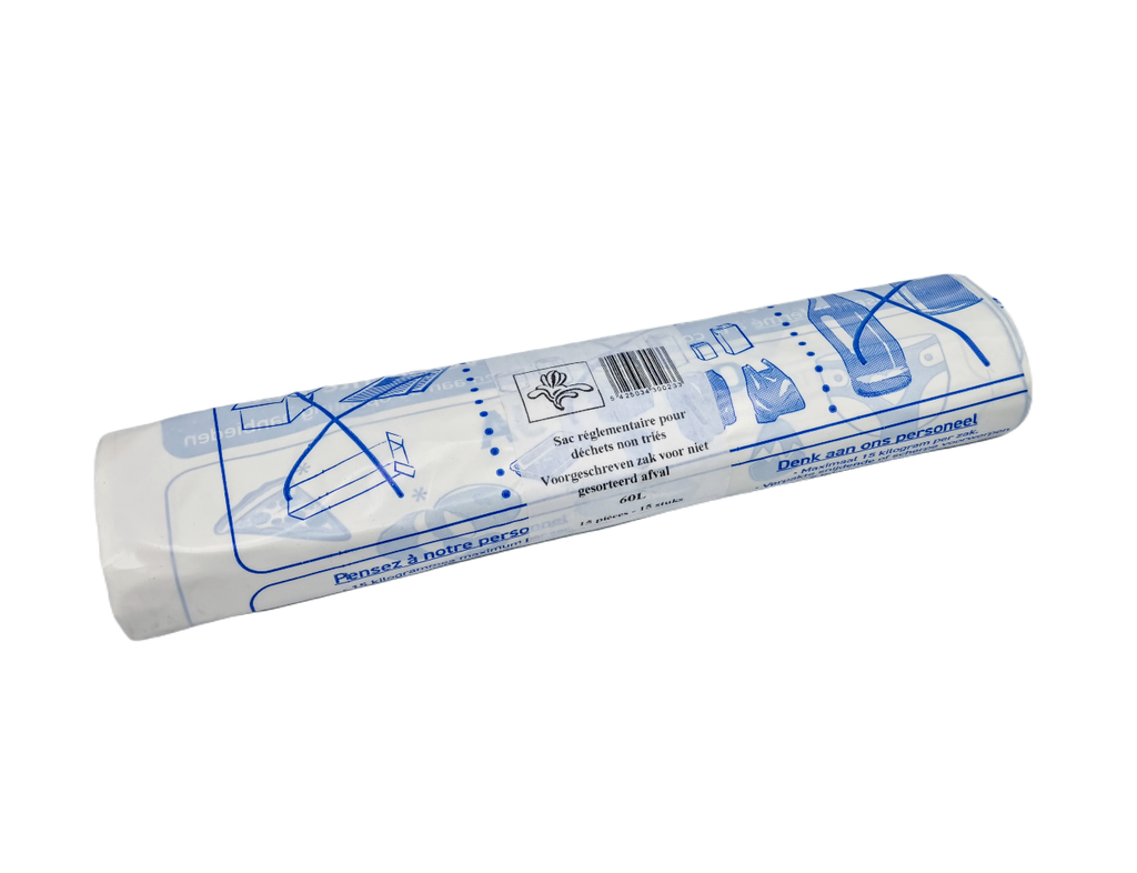 [CHSABXL60BL] Sac Poubelle 60L Blanc "Bruxelles-Propreté" 15pcs
