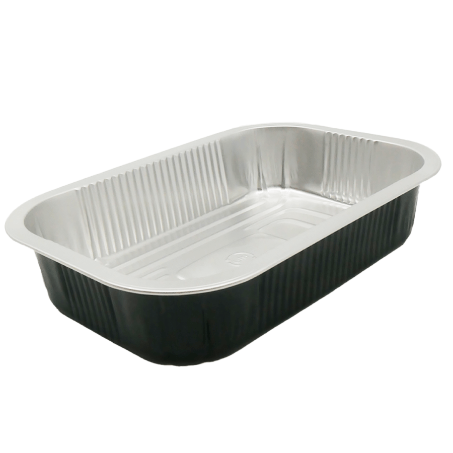 [CPALUN1000ALU] Aluminiumbak Zwart 220x150x45mm 1000ml 50st