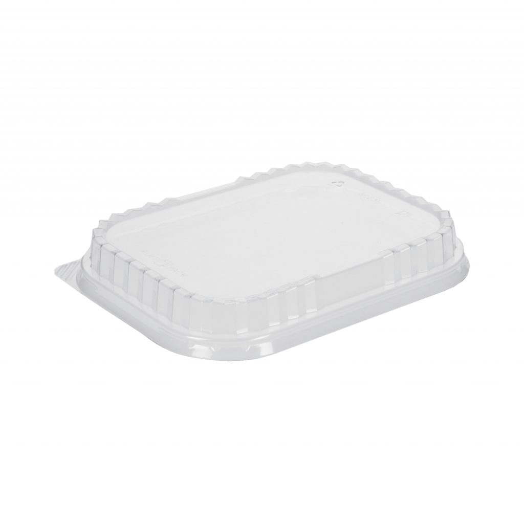 Deksel RPET 220x150mm voor Aluminiumbak Zwart 1000ml 50st