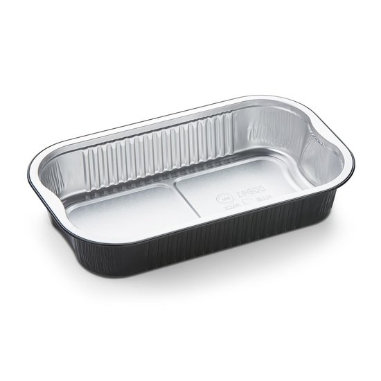 Barquette Aluminium Noir 178x136x32mm 600ml 50pcs