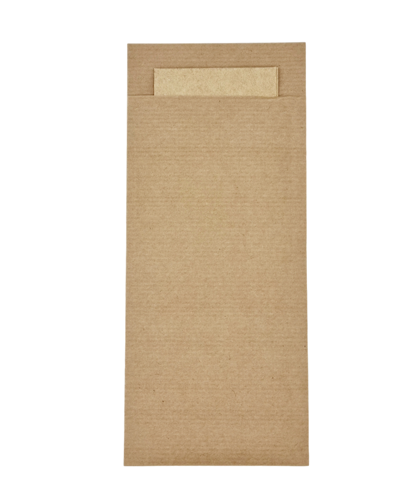 Sachet Couverts Kraft + Serviette 2 Plis 100pcs