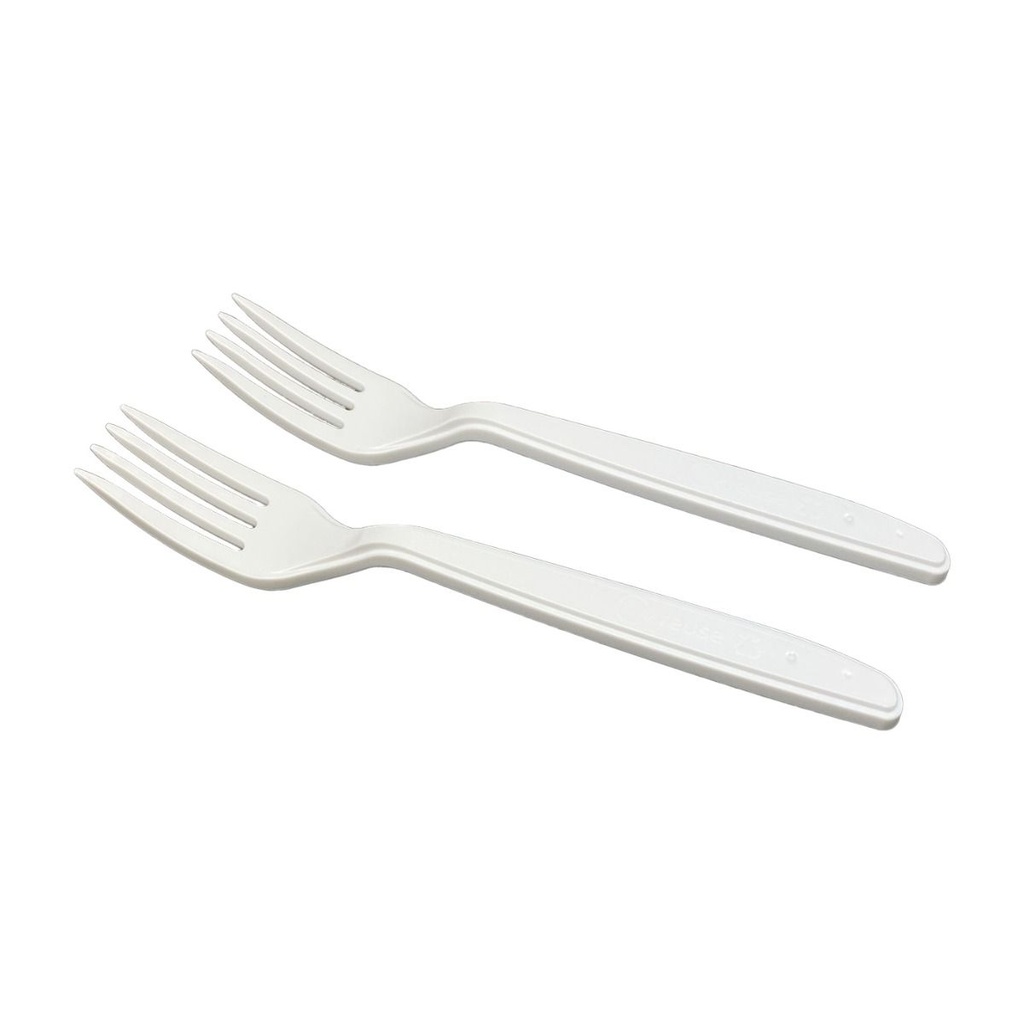 Fourchette RÉUTILISABLE 175mm Blanc 50pcs