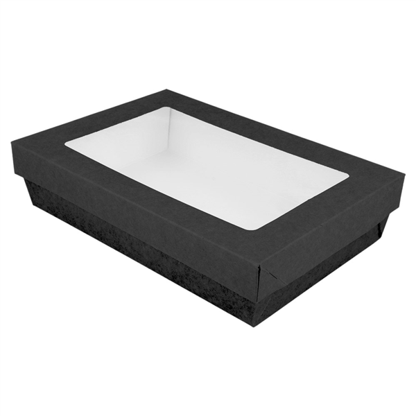 boite noir + couvercle avec fenêtre 21x14x5cm 50pcs