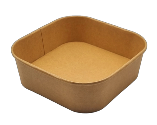 [CPSQB10PAP] Saladiers carton kraft carrés 1000ml - 50pcs