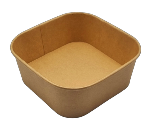 [CPSQB12PAP] Saladiers carton kraft carrés 1200ml - 50pcs