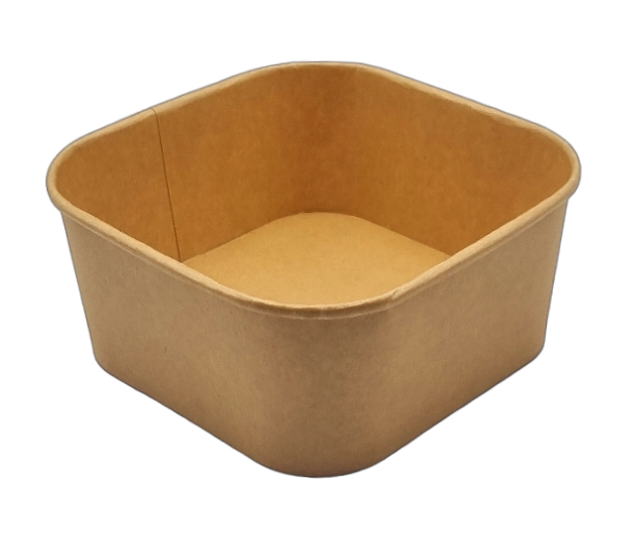 [CPSQB14PAP] Saladiers carton kraft carrés 1400ml - 50pcs