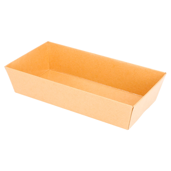 Barquette carton Kraft Laminé n°3 15,5x8,5x3,5cm 50pc