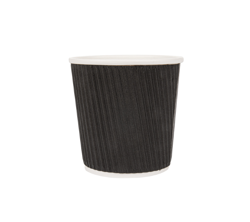Koffiebekers Zwart "RIPLEY" 120ml/4oz 40st