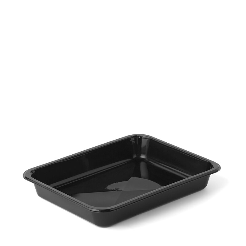 [CPMICN1C3PL] Maaltijdbox zwart 1 Compartiment "MICROGOLF" 227x178x30mm 320st