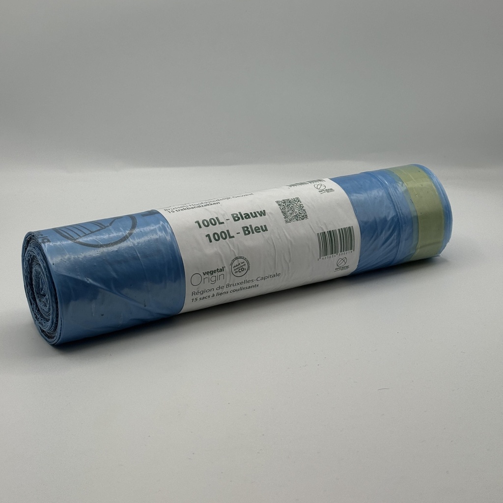 [CHSABXL100BL] Sac Poubelle 100L Bleu "Bruxelles-Propreté" 15pcs