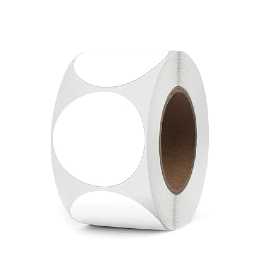 [CPETIROBLANC5] Etiquettes Blanches Imprimante Thermique Ø5cm 750pcs 