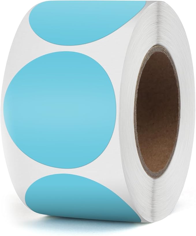 [CPETIROBLEU5] Etiquetten Blauw Rond voor Thermische Printer Ø5cm 750st