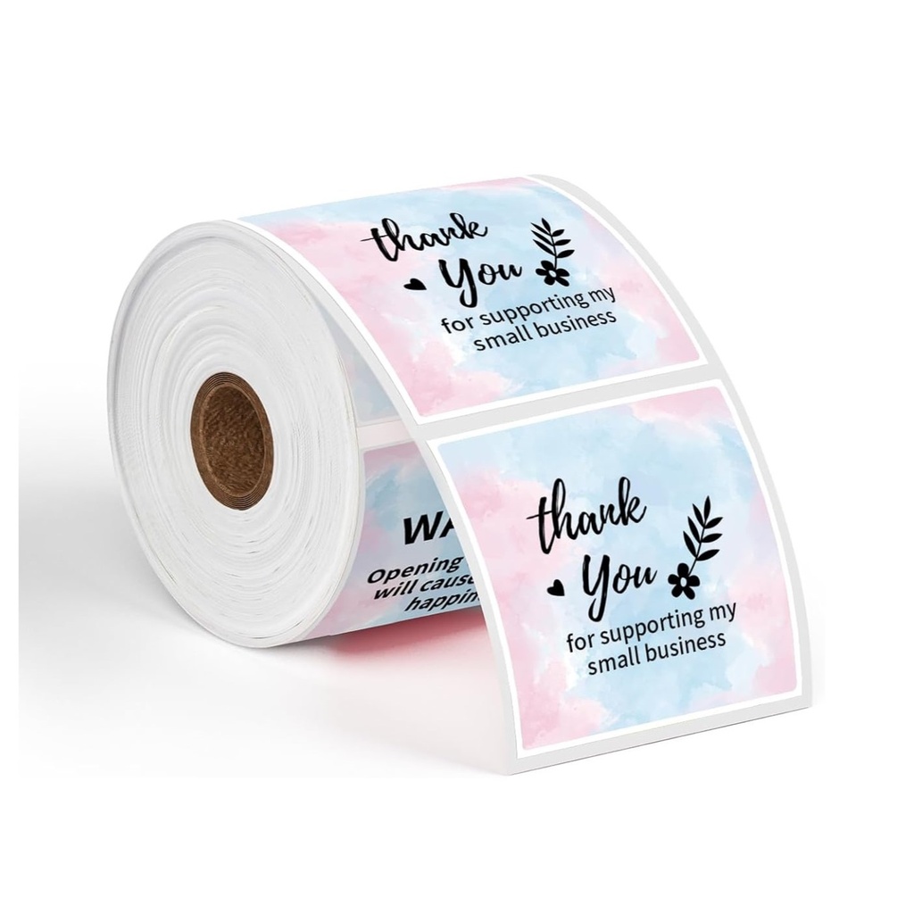 [CPETICAROBL55] Etiquettes Roses Bleues Imprimante Thermique 5x5cm 500pcs 