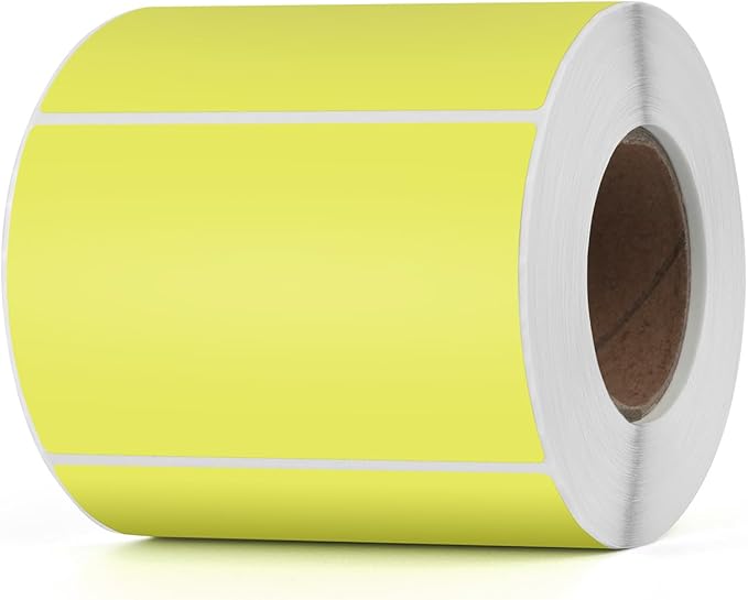 [CPETIREJAUNE5535] Etiquetten Geel voor Thermische Printer 5,5x3,5cm 10000st
