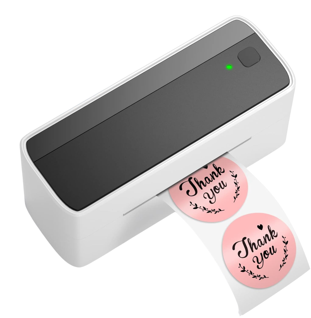 [CPIMPTHE] 1x Thermische Printer met 1x Rollenhouder en 1x Rol Etiquetten