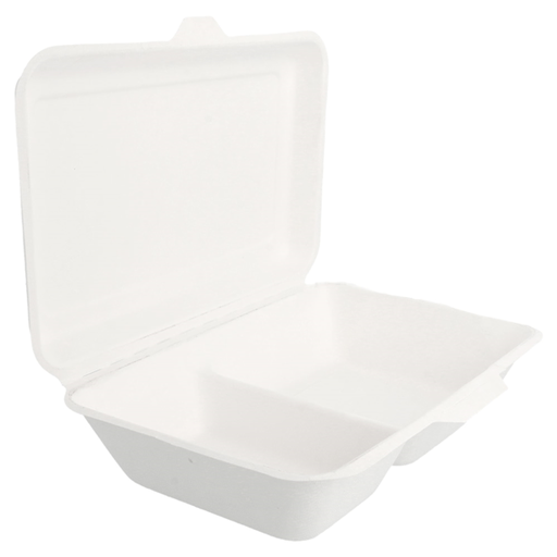 [CPSBOXB2CPAP] Lunch Box blanc PULP 2 Compartiments "SABERT" 1000ml 50pcs