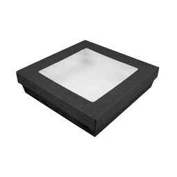 [CPKRAY3NPAP] Boite Noir + Couvercle avec Fenêtre 18,5x18,5x4cm 50pcs