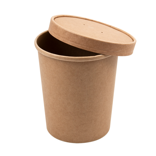 [CPCSOUP32KPAP] Couvercle Pots Soupe Carton Kraft 780ml/1000ml Ø118mm 50pcs