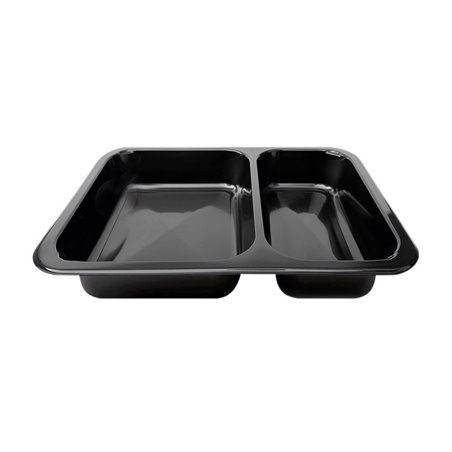 [CPMICN2CPL] Maaltijdbox Zwart 2 Compartimenten "MICROGOLF" BAS 228x178x30mm 850ml 125st