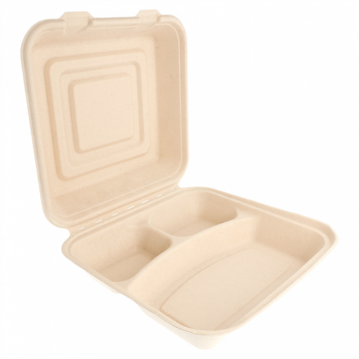 [CP15046PAP] Large Box BIONIC 3 Compartimenten Nature 50st