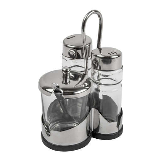 [CP43281DIV] Oliefles met Kruidenpotjes 4-delig 9x22cm Doorzichtig Glas