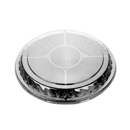 [CPCBARQ5CPL] Couvercle Transparent pour Barquette Noir 5 Compartiments 50pcs