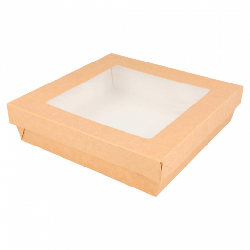 [CPKRAY2PAP] Boite + Couvercle Brun avec fenêtre "THEPACK" 14x14x5cm 25pcs