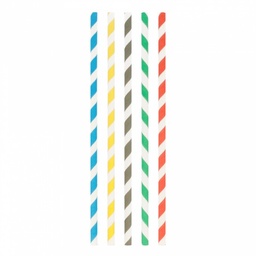 [CPPL8PAP] Pailles Papier Ø0,8x23,5cm Multicolore 100pcs