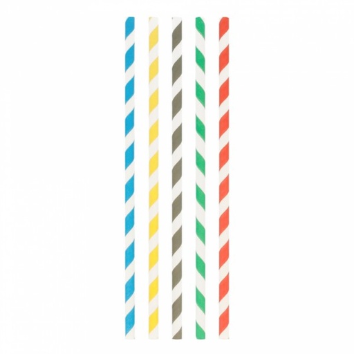 [CPPL8PAP] Pailles Papier Ø0,8x23,5cm Multicolore 100pcs