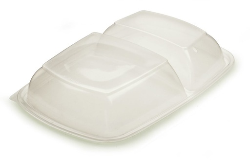 [CPSCFP2C9PL] Deksels Sabert FASTPAC Rechthoek 2 Compartimenten 900ml 75st